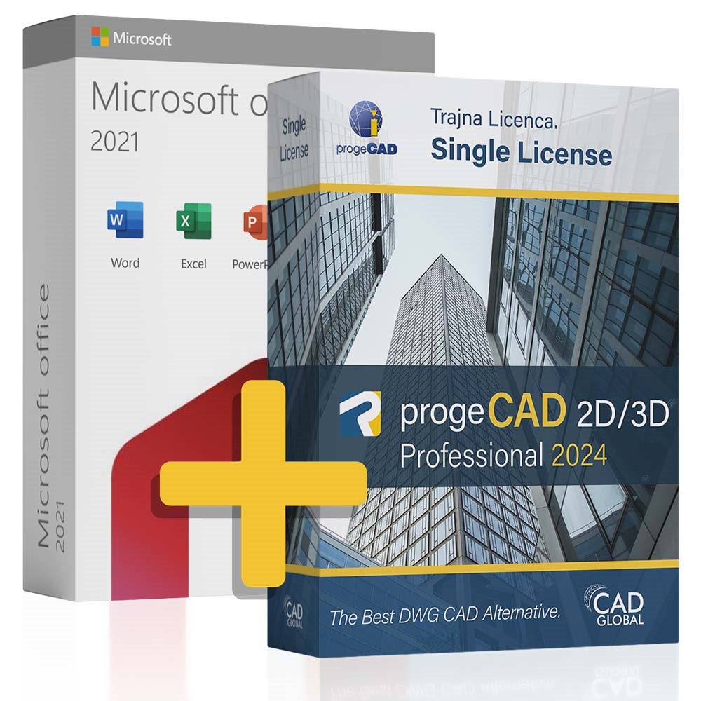PAKET progeCAD 2D/3D + Microsoft Office 2021