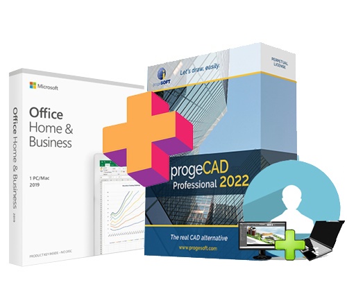 PAKET progeCAD 2D/3D + Microsoft Office 2021